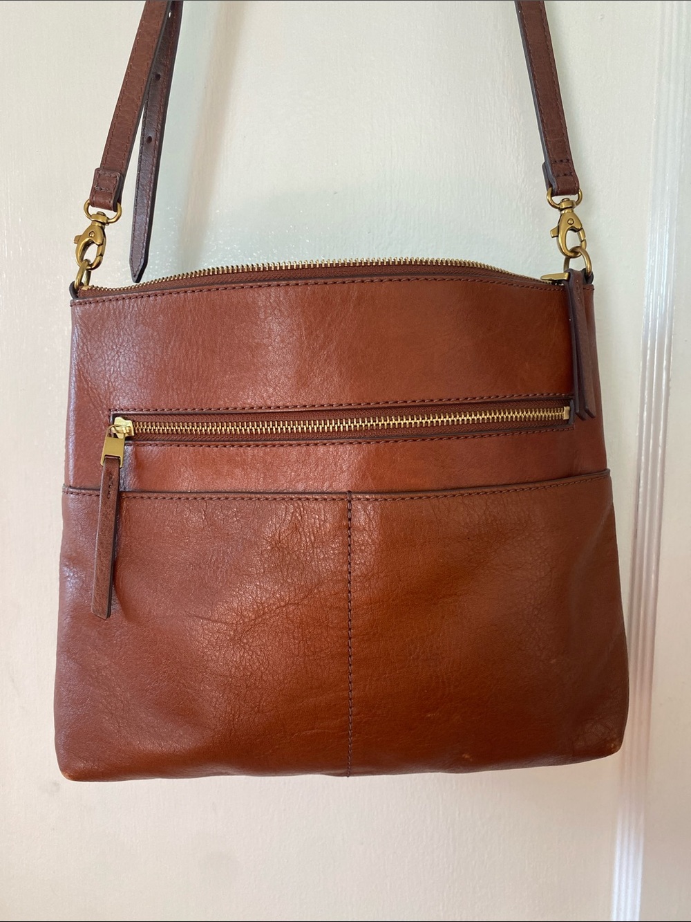 Fossil Chestnut Brown Leather Crossbody Bag - Picture 3 of 9